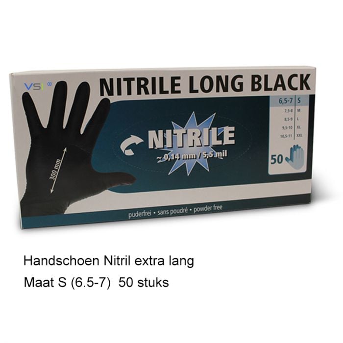 Zwarte wegwerp handschoenen Nitril Maat XXL