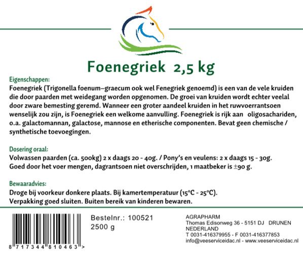 Foenegriek Granulaat 2,5kg