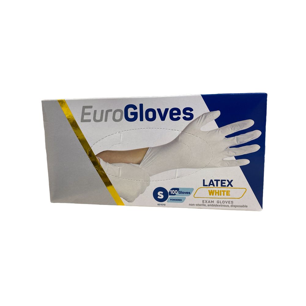 Wegwerphandschoen Wit EuroGloves Latex 100st maat L