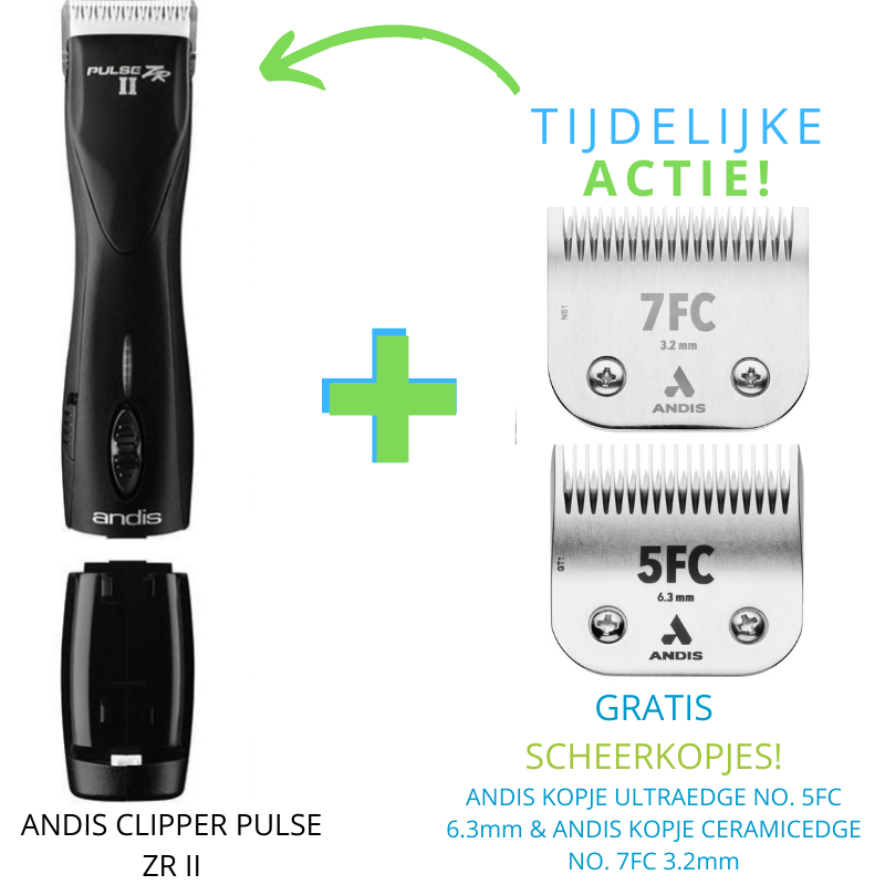 Andis Pulse ZR II Black met 2 accu's