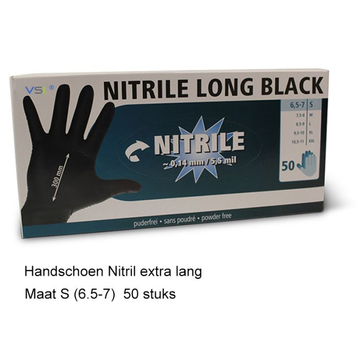 Nitrile wegwerphandschoenen zwart 50st M (8)