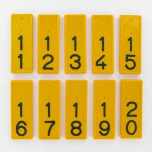 Kokernummers geel/zwart per paar serie 151-160