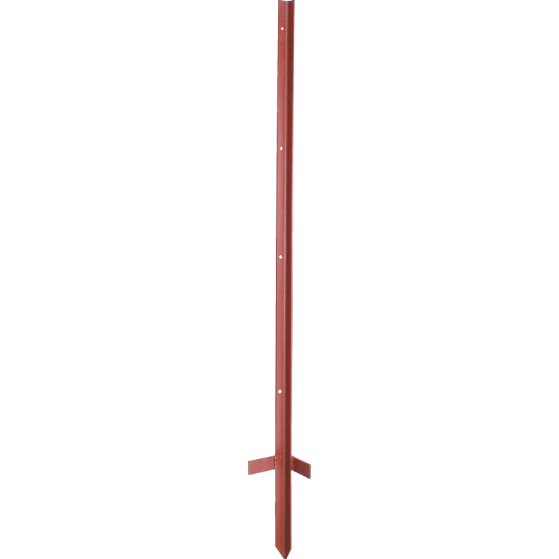 Patura hoekstaalpaal 2mm rood gelakt 115cm met intrap 20st