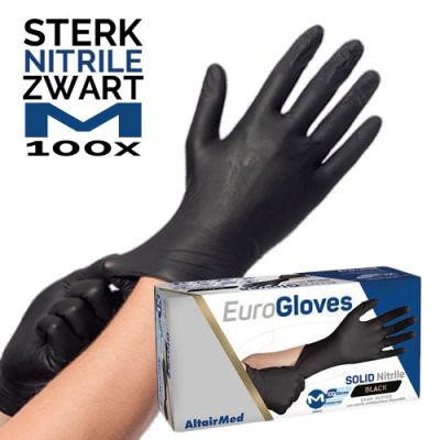 Altairmed Euro Gloves Nitrile Wegwerp Handschoen Zwart M Bij Macrovet Nl